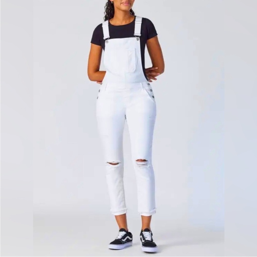 2929 Mavi Overalls Edera Ripped White Womens Small Beach Boho Cowgirl - Picture 2 of 15